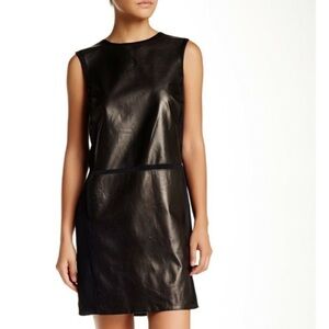 VINCE NWT LEATHER PANEL SILK SHIFT W/Pockets!